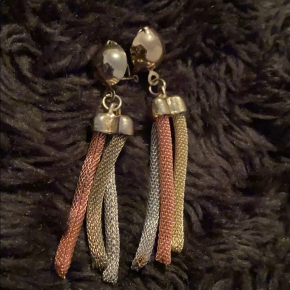 Silver three tone Drop earrings - Picture 3 of 6